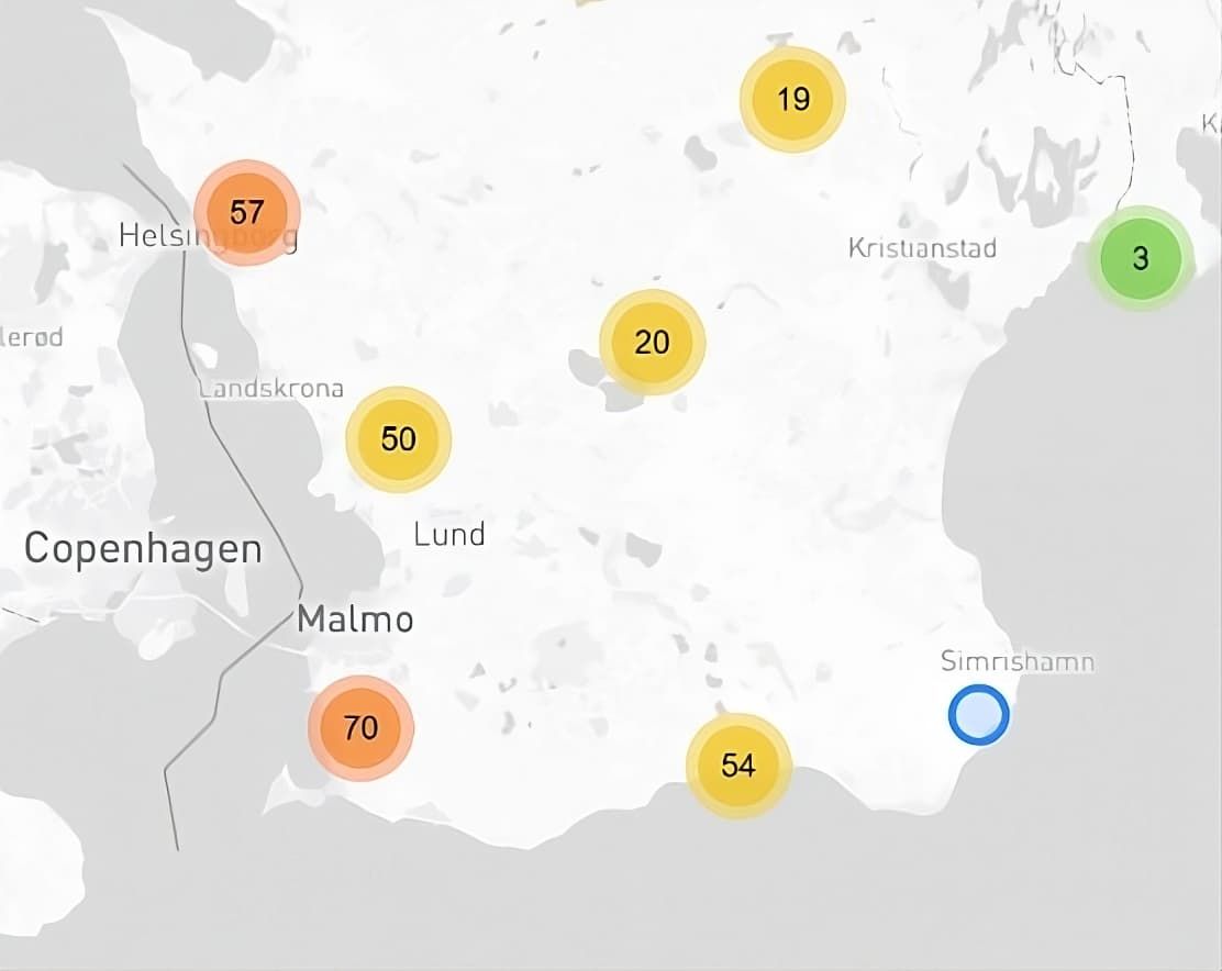 Karta som visar inladdningar av husmodeller